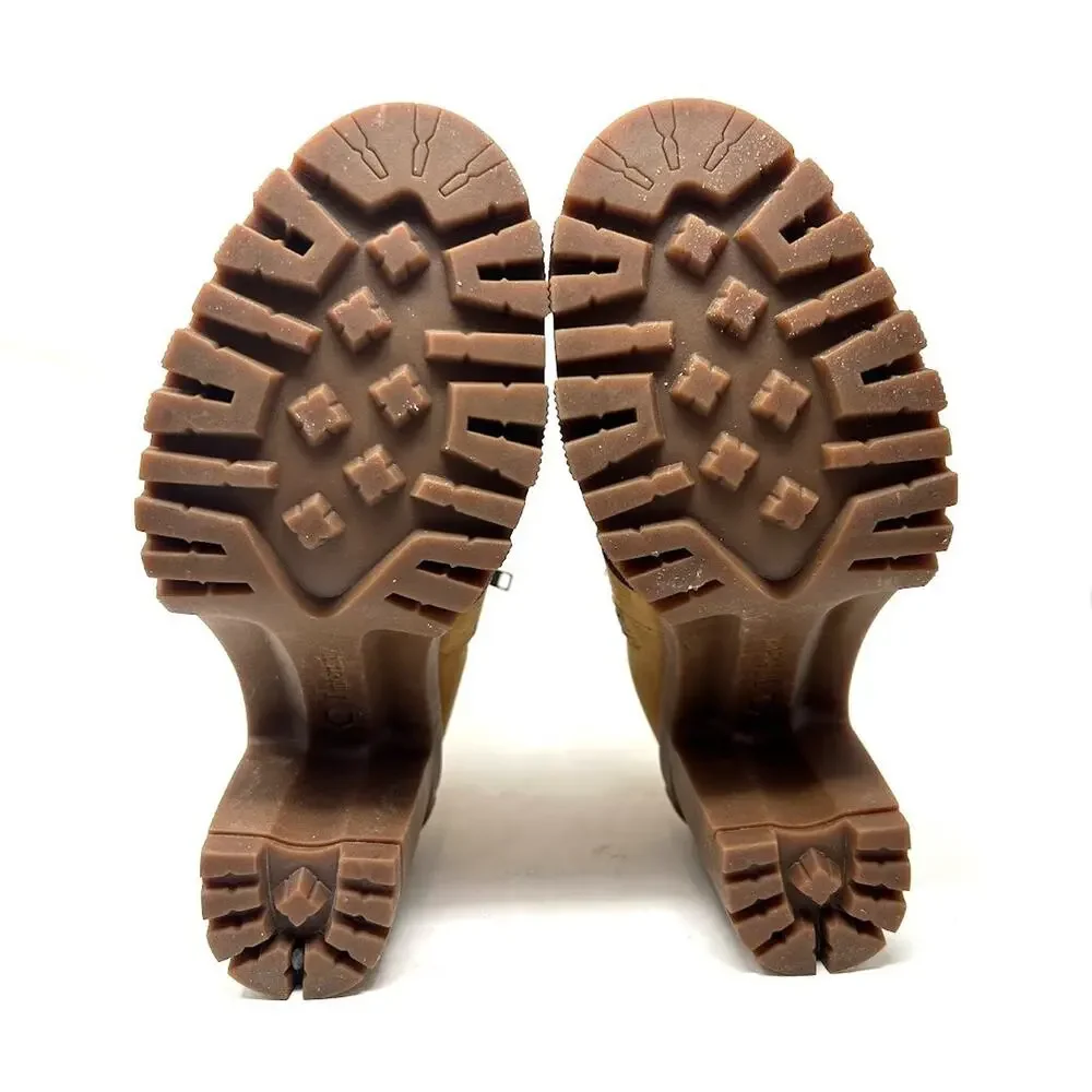 Timberland Sutherlin Bay Triple Buckle Boots Wheat Leather Heel Women’s Size 9 - Picture 5 of 9